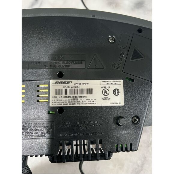 Bose Wave Radio AWR1-1G Black Alarm Clock AM/FM AUX Tested Works Great - Picture 7 of 10